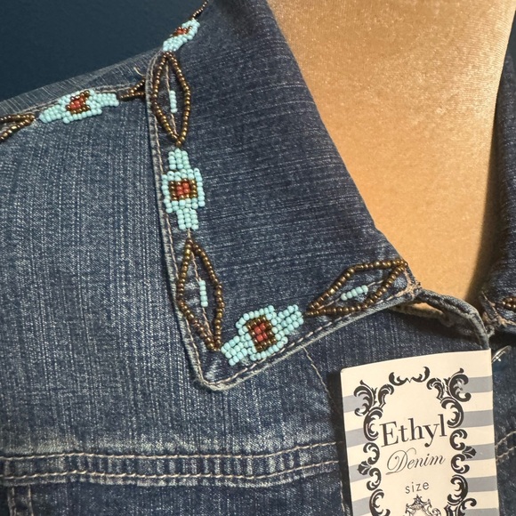 Ethyl Denim Jacket with Embroidered Accents - Picture 3 of 10